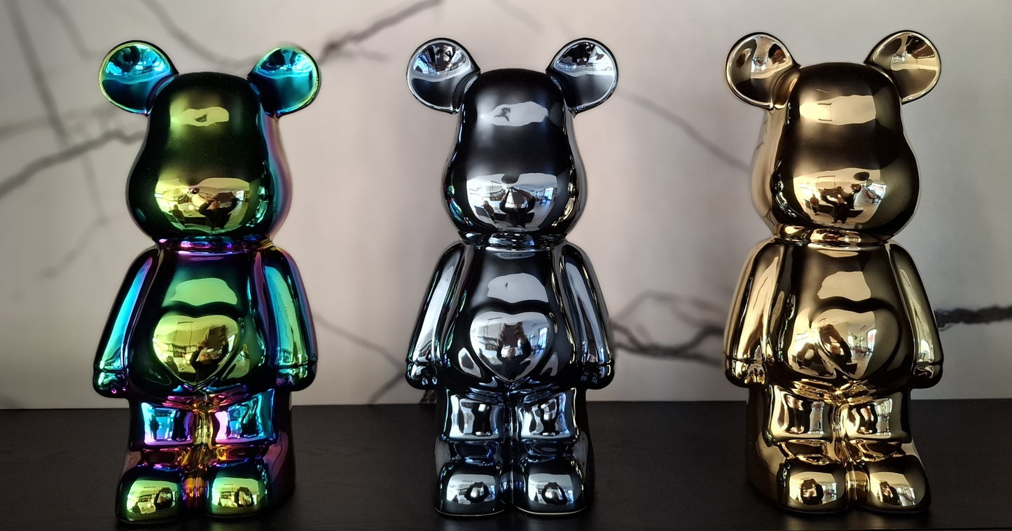 Colorfull decoratie beer staand 28 cm