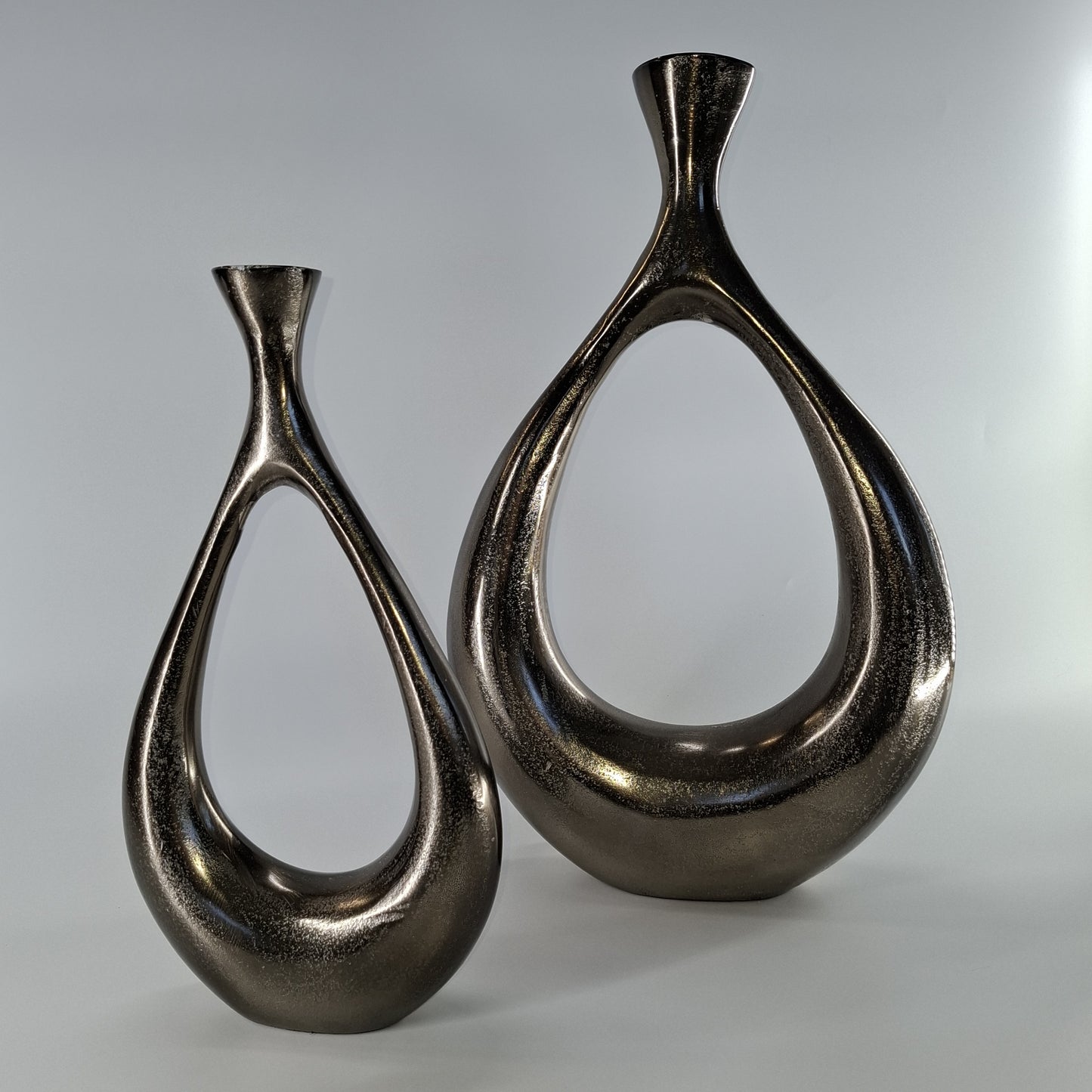 Aluminium Vaas / Ornament antique nikkel H37