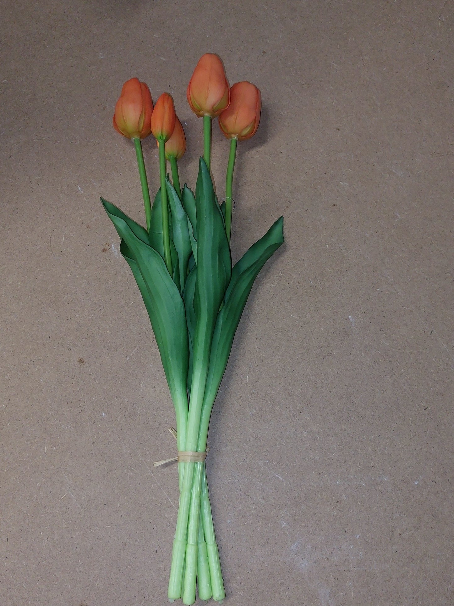 Kunst tulpen 5 stelen oranje