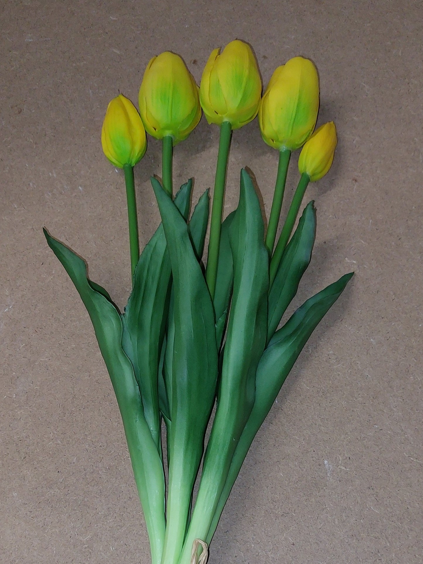 Kunst Tulpen 5 stelen geel