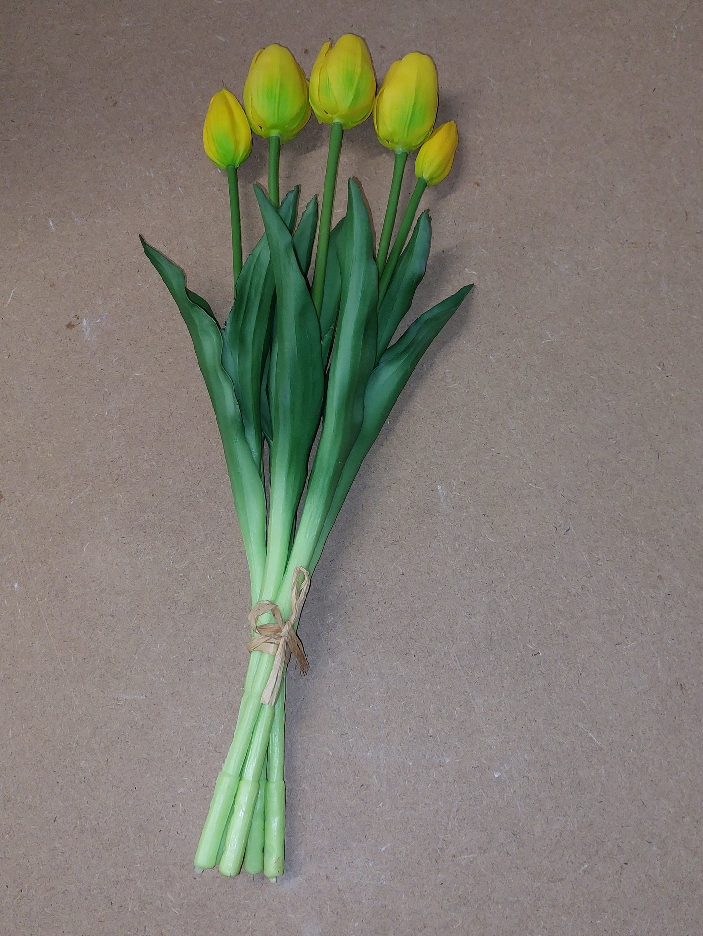 Kunst Tulpen 5 stelen geel