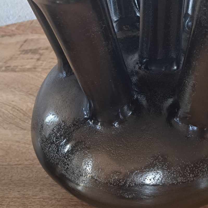 Aluminium toetervaas / tulpenvaas antiek nikkel D25cm