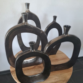 Aluminium Vaas / Ornament antique nikkel H57 cm