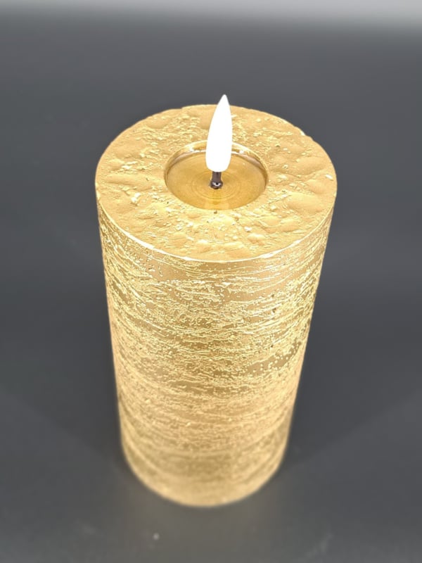Mansion atmosphere led kaars gold metallic 7.5 x 15