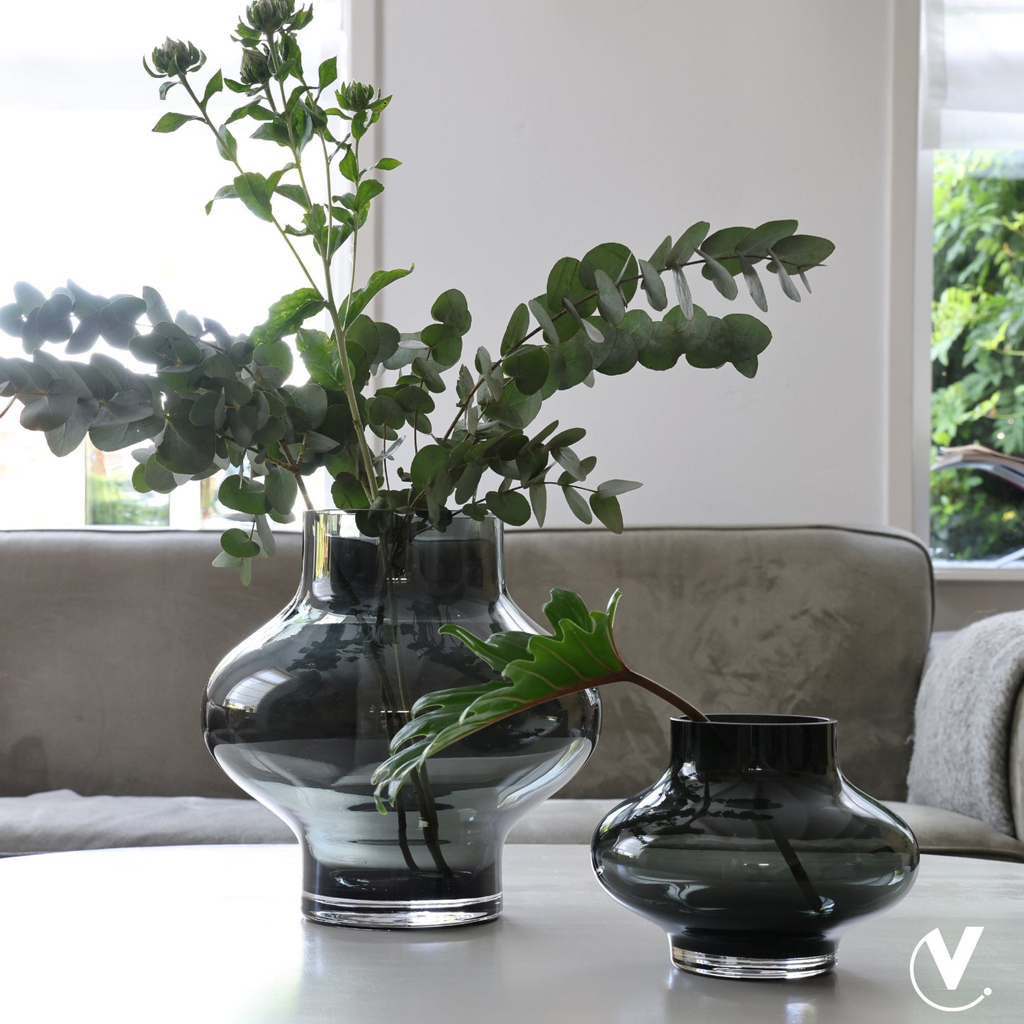 Vase The World glazen vaas Ruvuma M Grey
