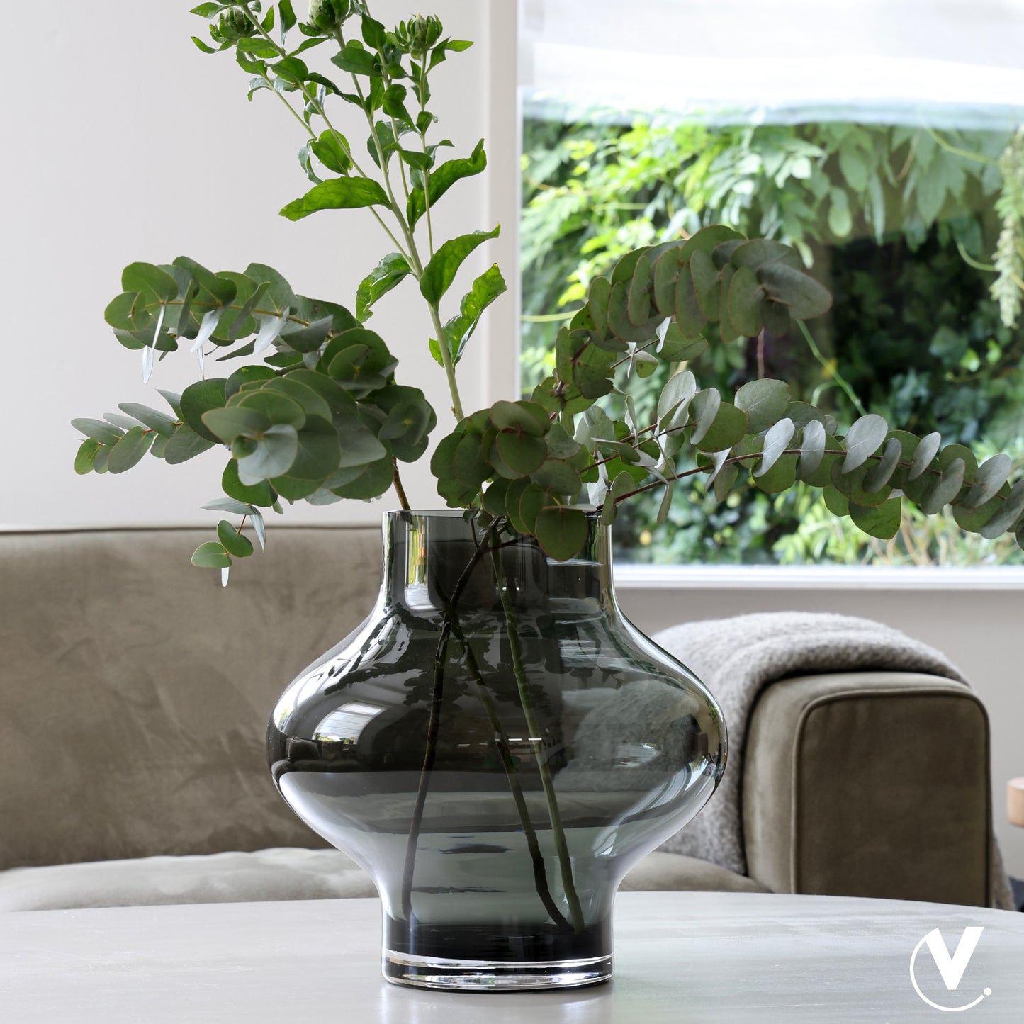 Vase The World glazen vaas Ruvuma M Grey
