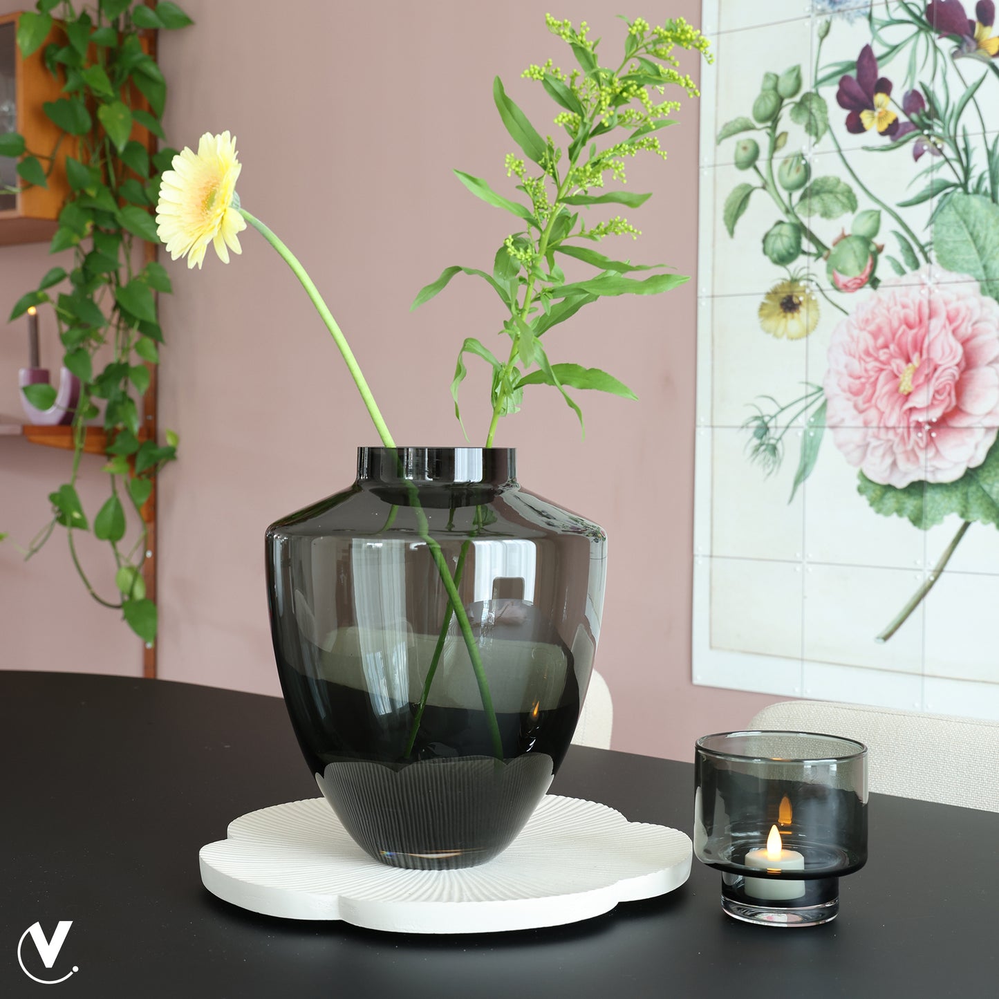 Vase the World glazen vaas Tugela M Grey