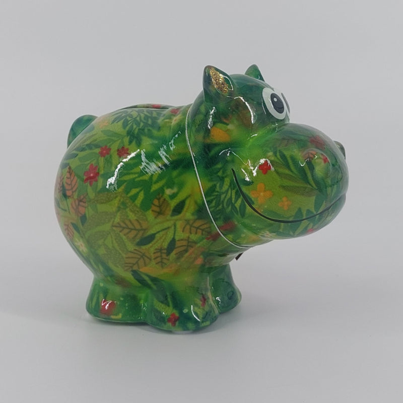 Pomme Pidou Spaarpot Regular Nijlpaard Happy. Groen met plantjes