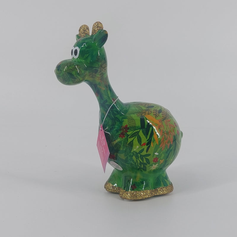 Pomme Pidou Spaarpot Regular Giraf Lola. Groen met plantjes