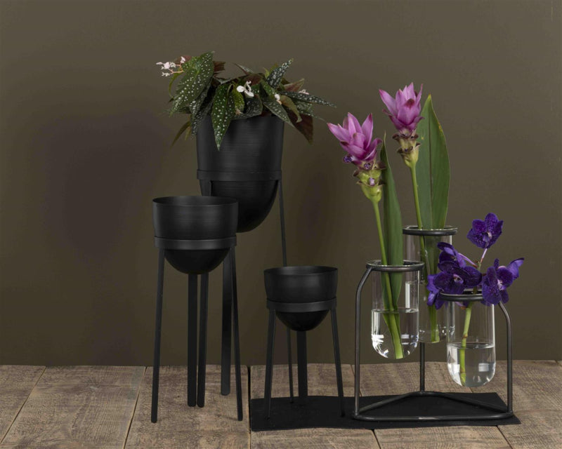 Rasteli plantenbakjes met staanders set 3 stuks verschillende maten