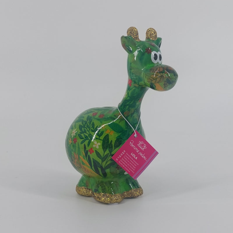 Pomme Pidou Spaarpot Regular Giraf Lola. Groen met plantjes