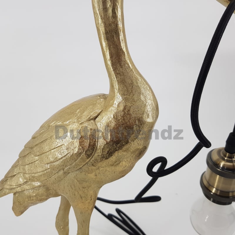 Mansion atmosphere Tafellamp Master crane gold