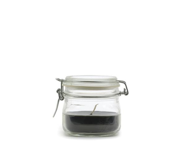 Weckpot met kaars dark grey