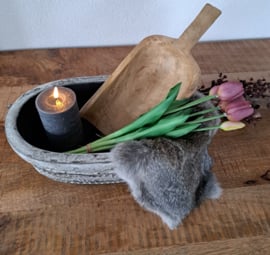 Ovale aardewerk plantenschaal / decoratieschaal