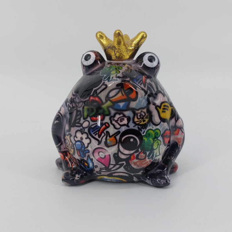 Pomme Pidou spaarpot Kikker Freddy – Keramische kikker spaarpot met street art design. Perfect als uniek cadeau. Ontdek het bij Dutchtrendz!"