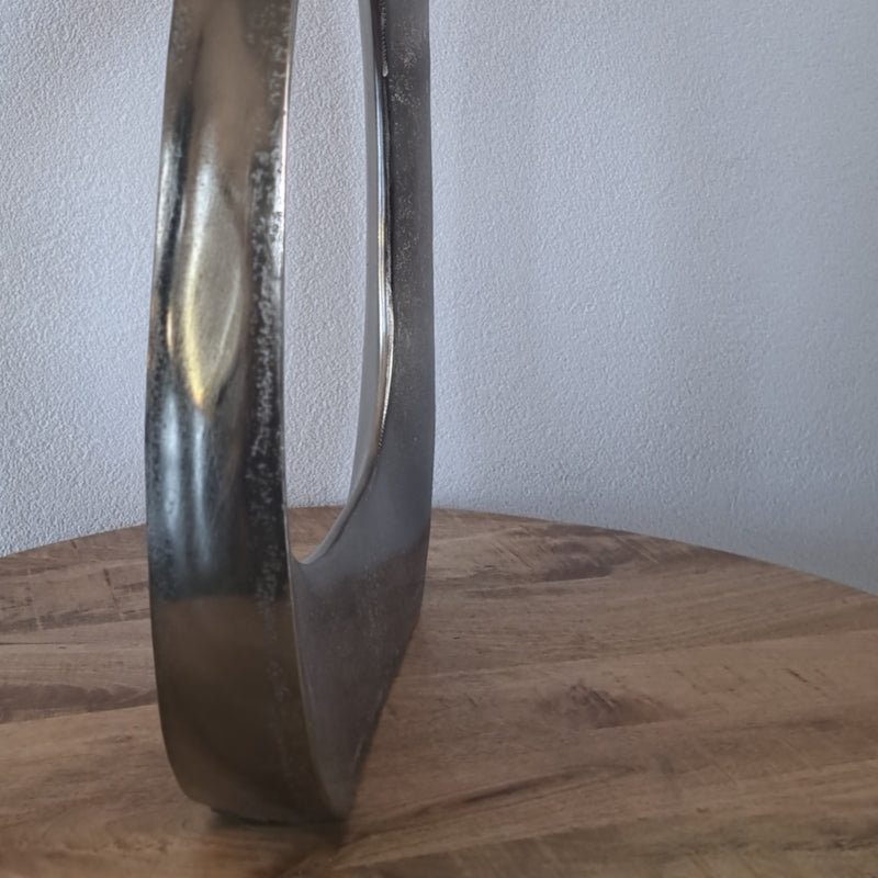 Aluminium Vaas / Ornament antique nikkel H57 cm