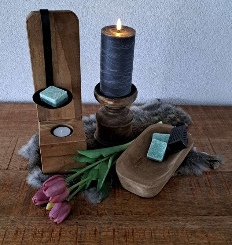 Robuuste kandelaar hout
