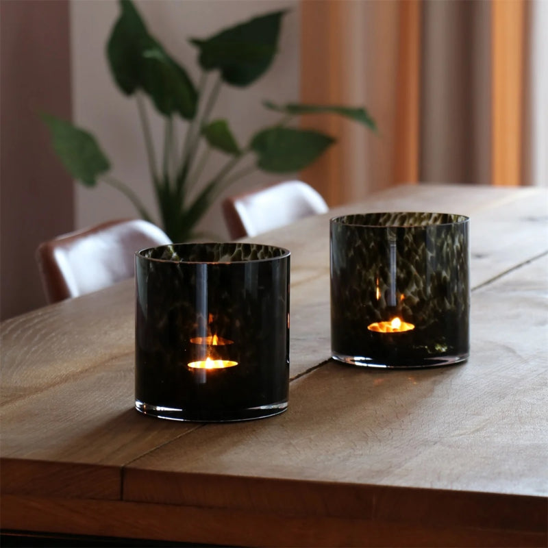 Celtic Cheetah grey kaarsenhouder Vase The world Setje van 2 stuks