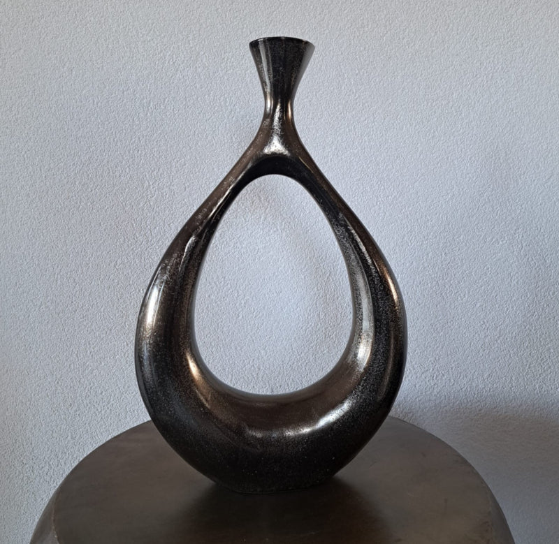 Aluminium Vaas / Ornament antique nikkel H37