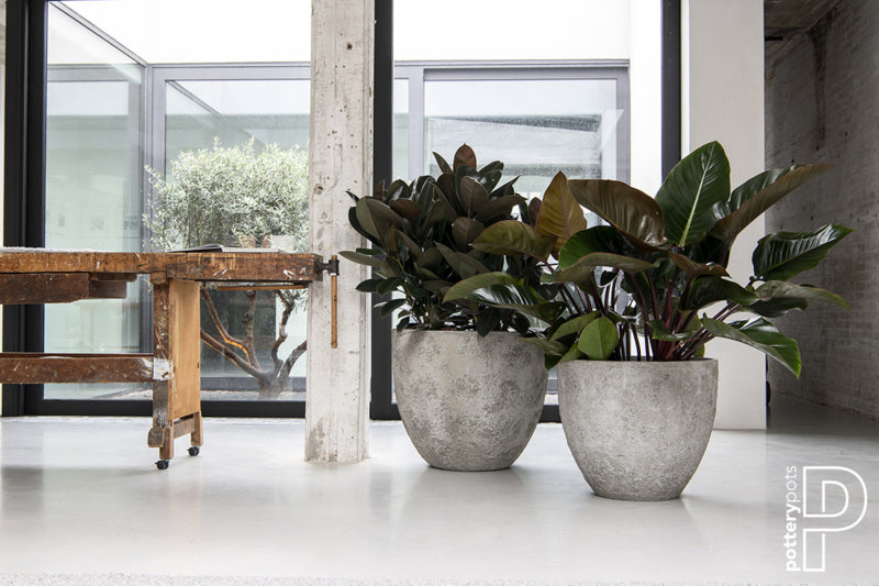 Pottery Pots Oyster Jesslyn L White/ Grey (D70cm)