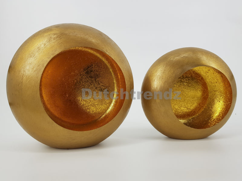 Mansion atmosphere tealight Hurricane Brass Gold M