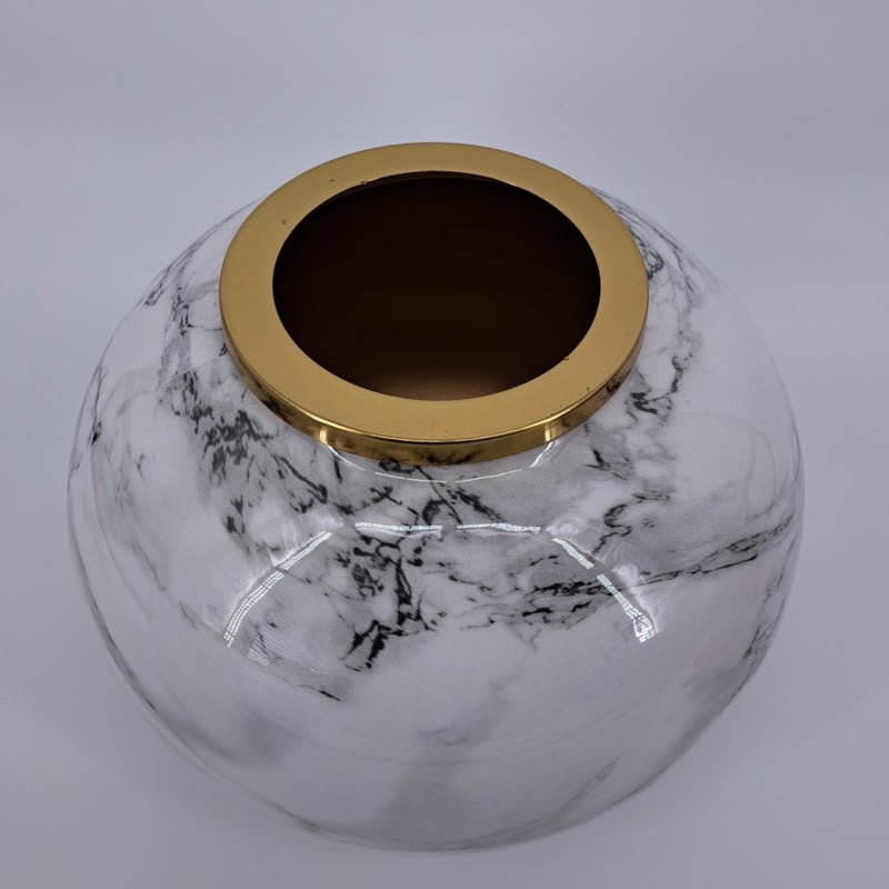 Mansion Atmosphere Vase Monterado Marmer Look Wit – Ø28 x H25 cm