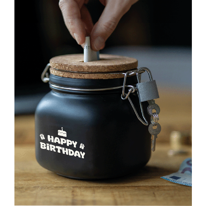 Luxe spaarpot Happy birthday