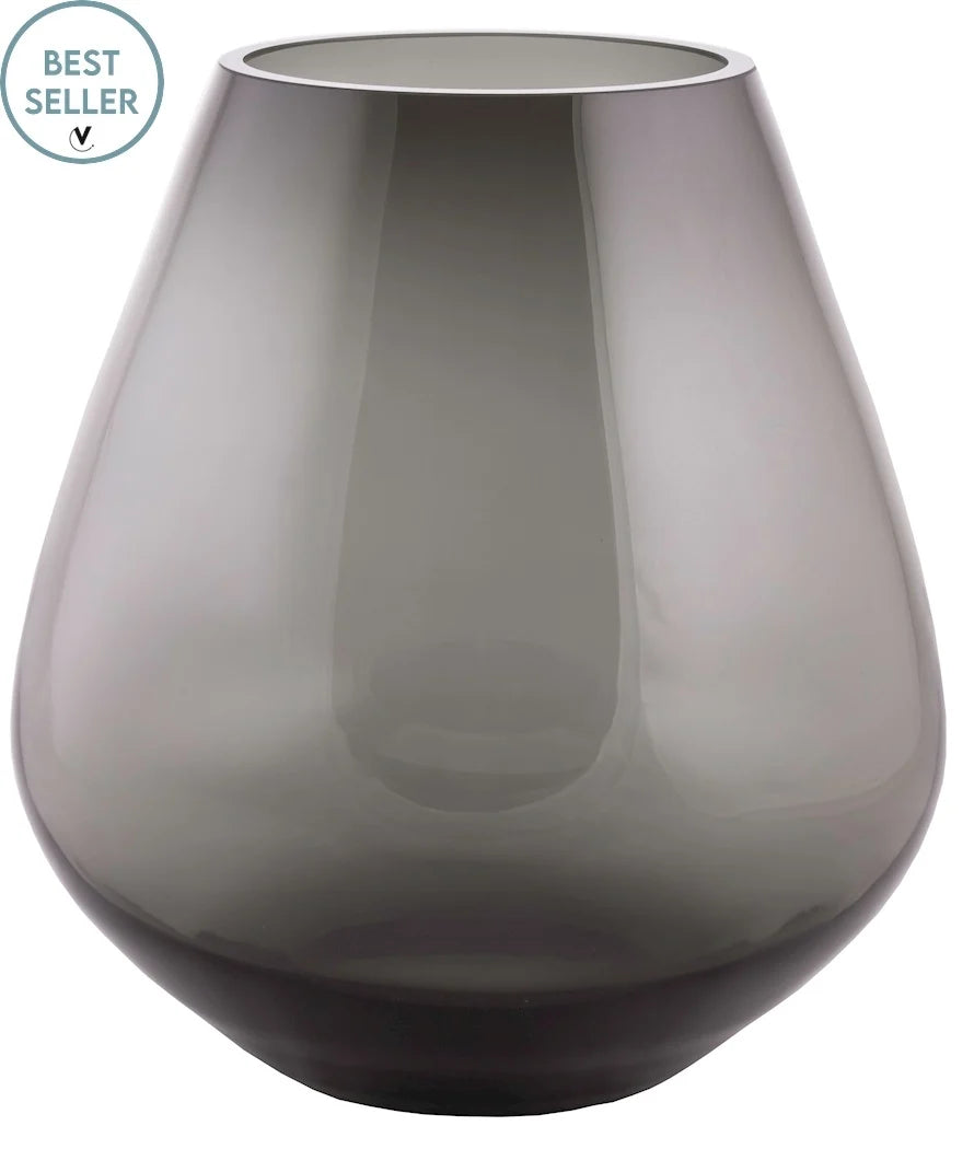 Vase The World glazen vaas Tasman Grey L