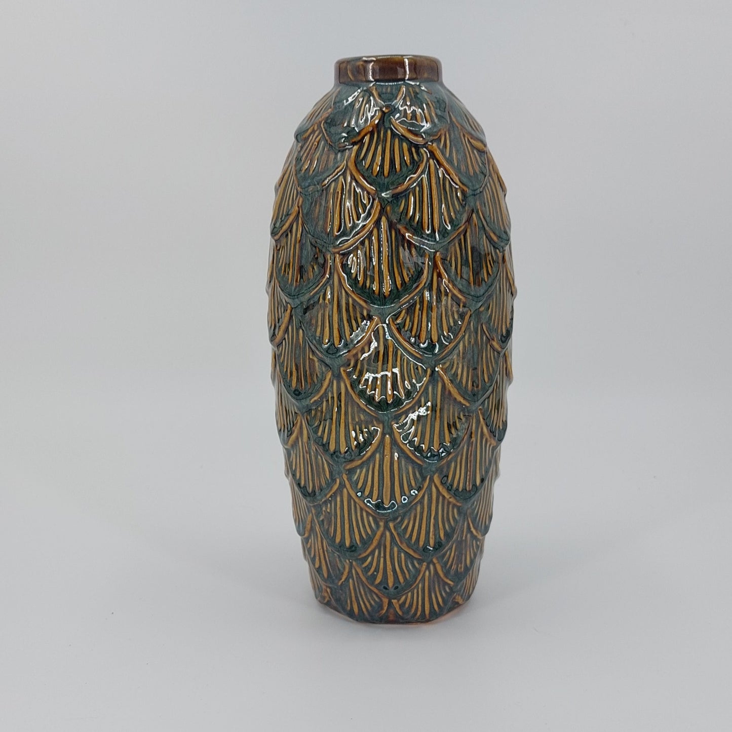 Elegante keramieken vaas in rustiek bruin, Mansion - Wolfsberg old colored – Ø15.5 x H35 cm."