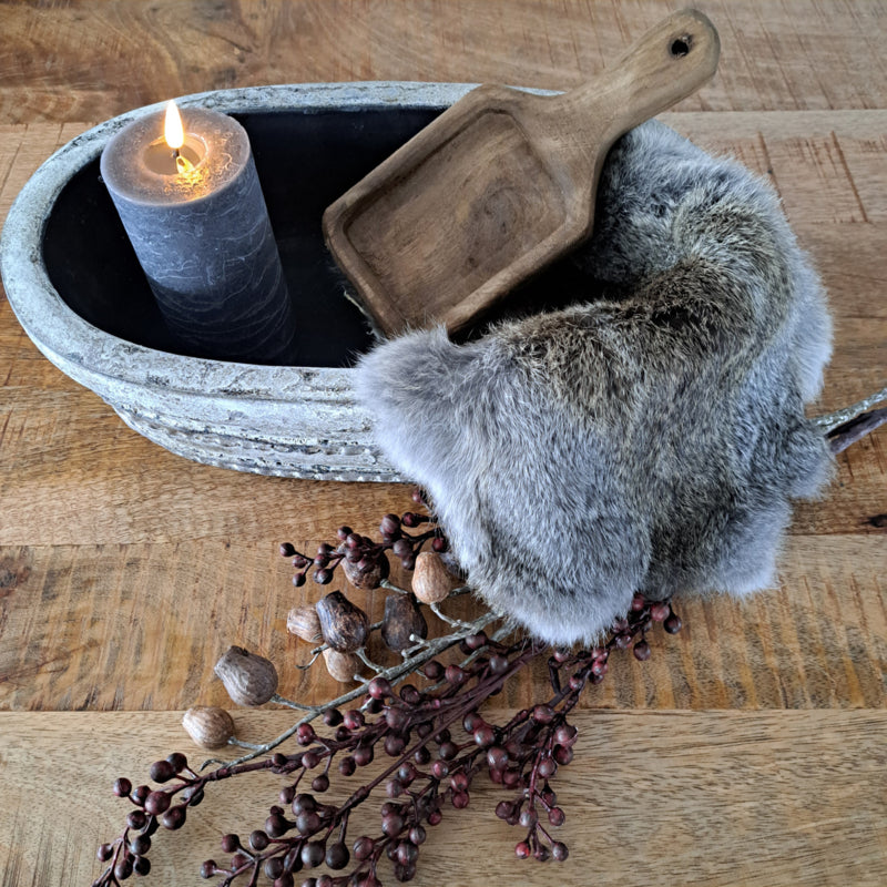 Ovale aardewerk plantenschaal / decoratieschaal