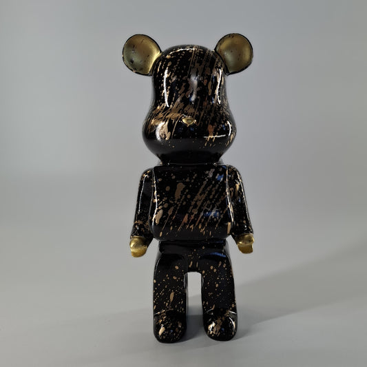 Beer staand zwart goud splash 26 cm