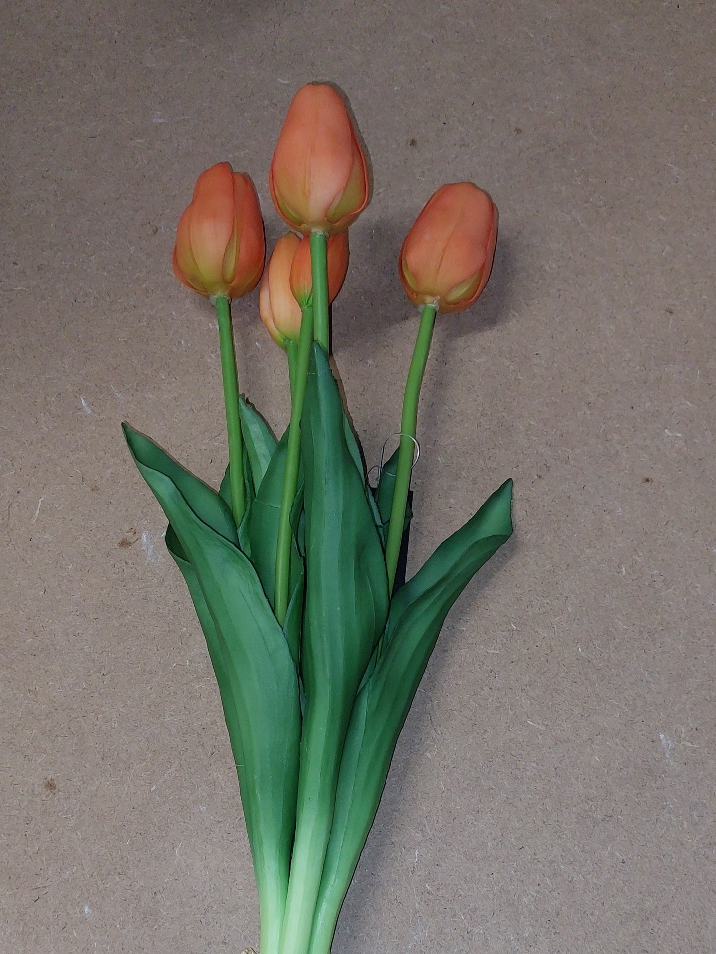 Kunst tulpen 5 stelen oranje
