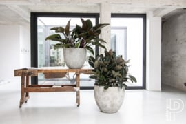 Pottery Pots Oyster Jesslyn M  White / Grey (D60cm)