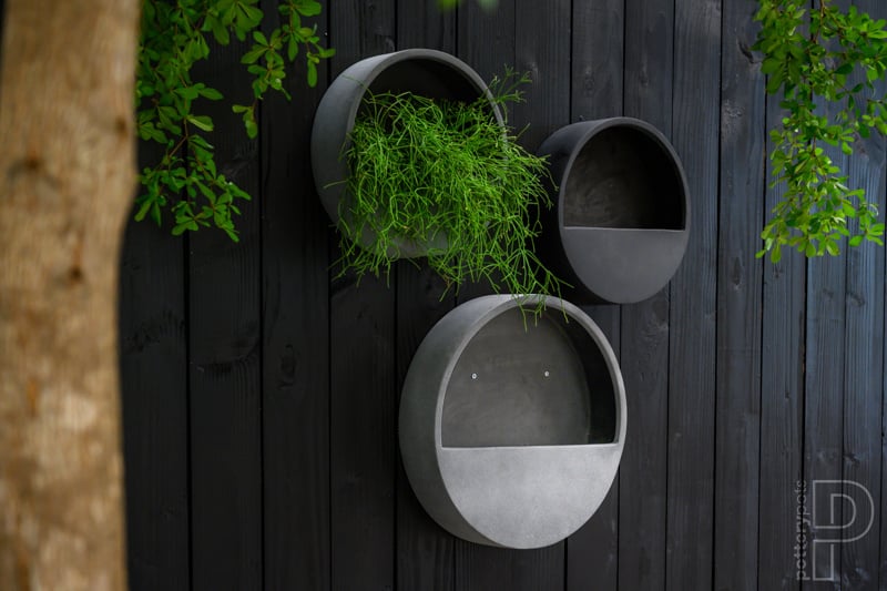 Pottery Pots Wally wand plantenbak S grijs ( D40cm ) licht grijs