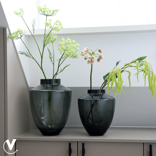 Vase the World glazen vaas Tugela M  Grey
