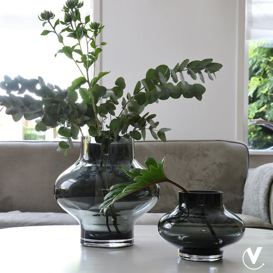 Vase The World glazen vaas Ruvuma M Grey