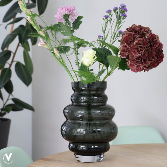 Vase The World Glazen vaas Maputo M Grey