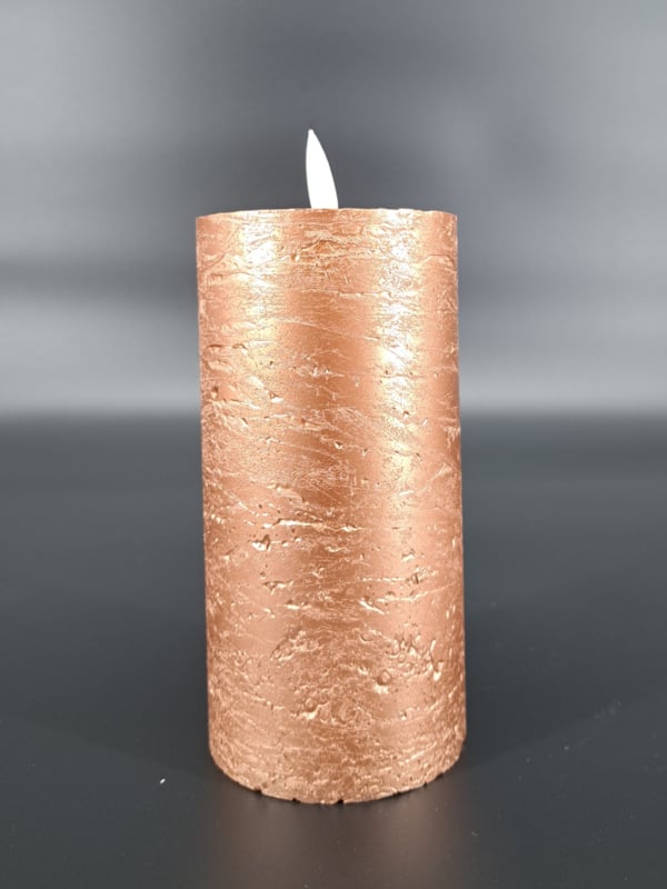 Mansion Atmosphere led kaars Copper metallic 7.5 x 15