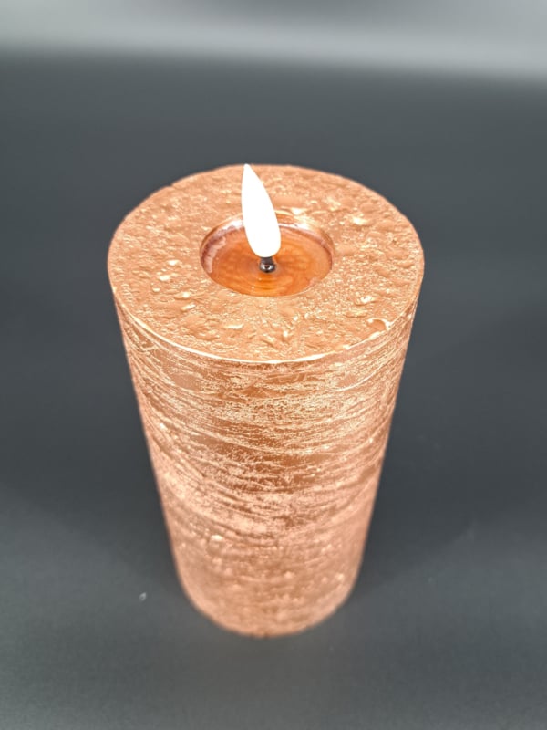 Mansion Atmosphere led kaars Copper metallic 7.5 x 15