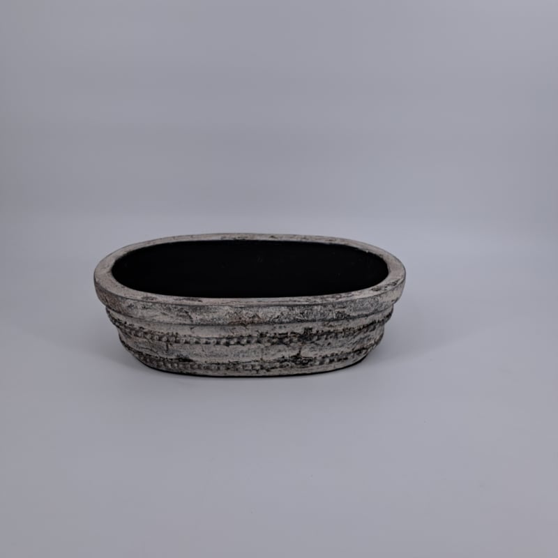 Ovale aardewerk plantenschaal / decoratieschaal