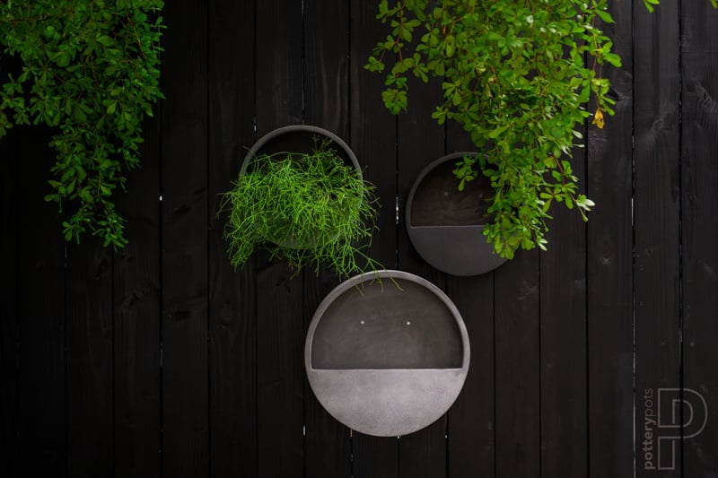 Pottery Pots Wally wand plantenbak S grijs ( D40cm ) licht grijs