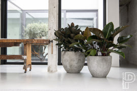 Pottery Pots Oyster Jesslyn M  White / Grey (D60cm)
