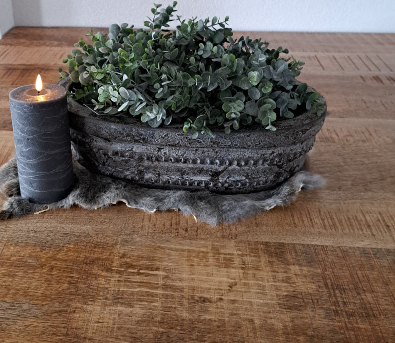 Ovale aardewerk plantenschaal / decoratieschaal