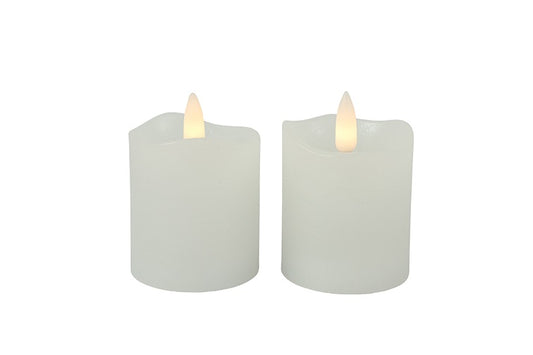 led stompkaars rustiek wit 2stuks