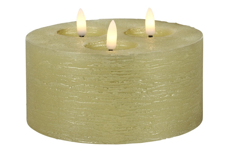 Led stompkaars goud D15 cm