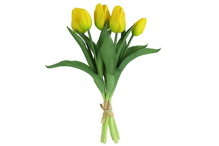 Kunst Tulpen 5 stelen geel