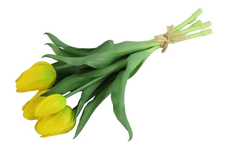 Kunst Tulpen 5 stelen geel
