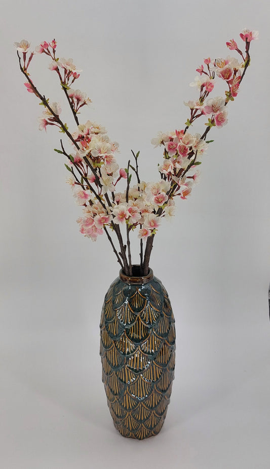 Elegante keramieken vaas in rustiek bruin, Mansion - Wolfsberg old colored – Ø15.5 x H35 cm."