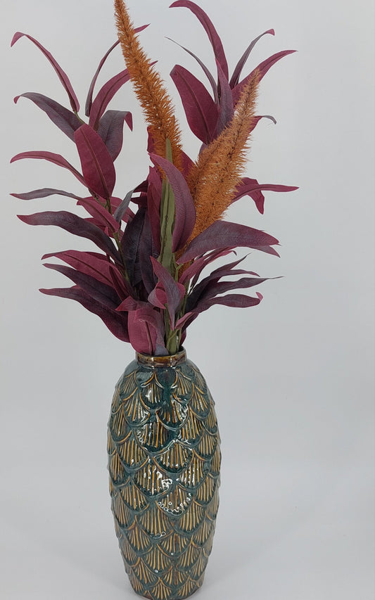 Elegante keramieken vaas in rustiek bruin, Mansion - Wolfsberg old colored – Ø15.5 x H35 cm."